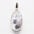Hepburn and Hughes Dendritic Opal Pendant | Slim Oval | in Sterling Silver
