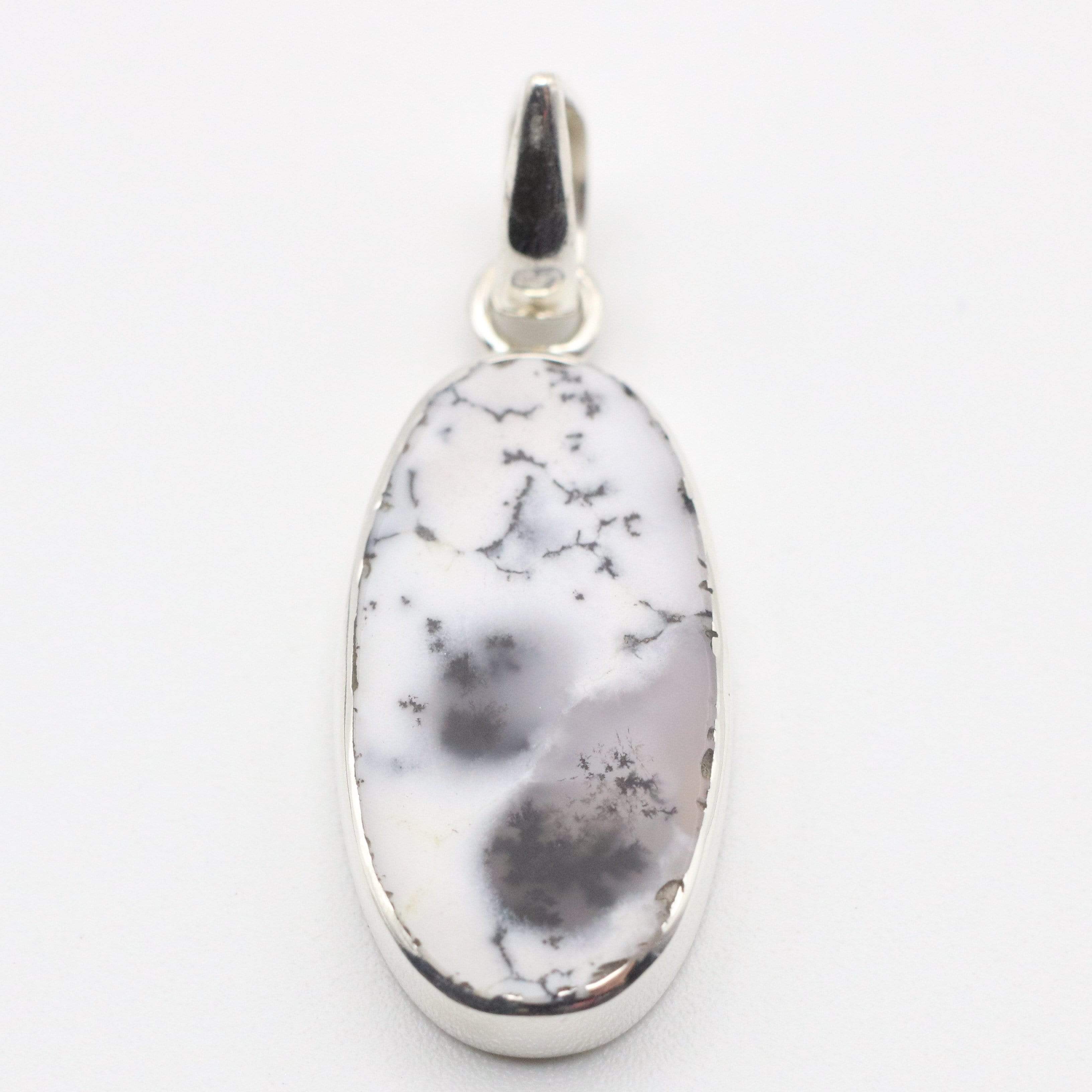 Hepburn and Hughes Dendritic Opal Pendant | Slim Oval | in Sterling Silver
