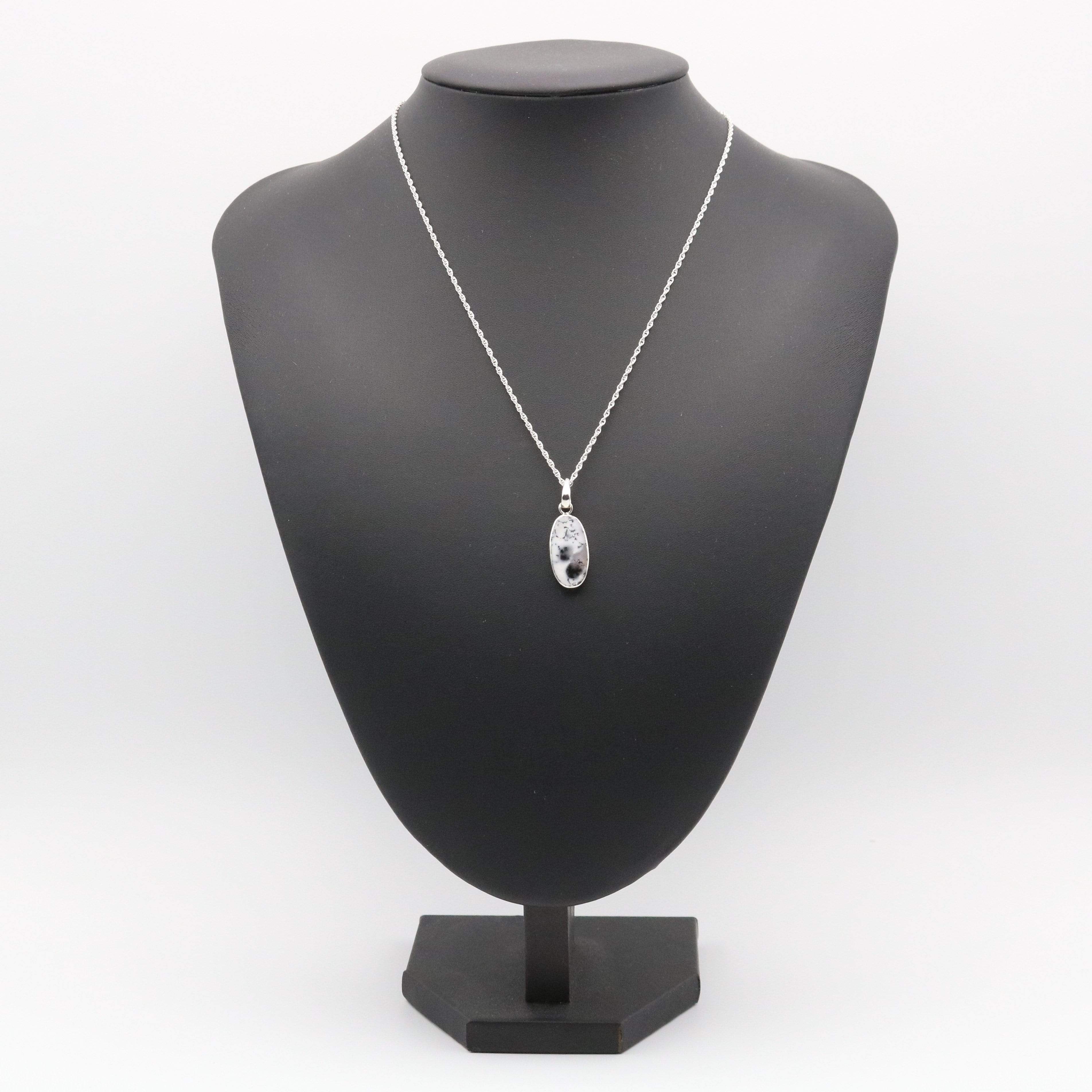 Hepburn and Hughes Dendritic Opal Pendant | Slim Oval | in Sterling Silver