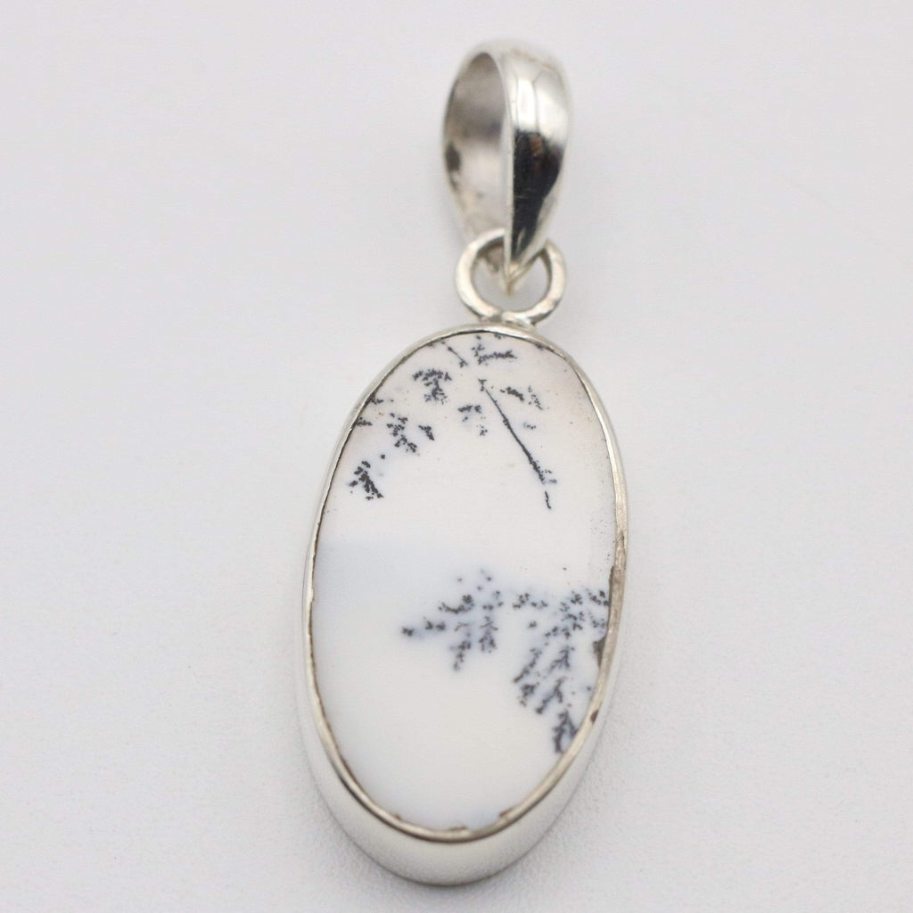 Hepburn and Hughes Dendritic Opal Pendant | Slim Oval | in Sterling Silver