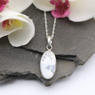 Hepburn and Hughes Dendritic Opal Pendant | Slim Oval | in Sterling Silver