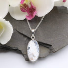Hepburn and Hughes Dendritic Opal Pendant | Slim Oval | in Sterling Silver