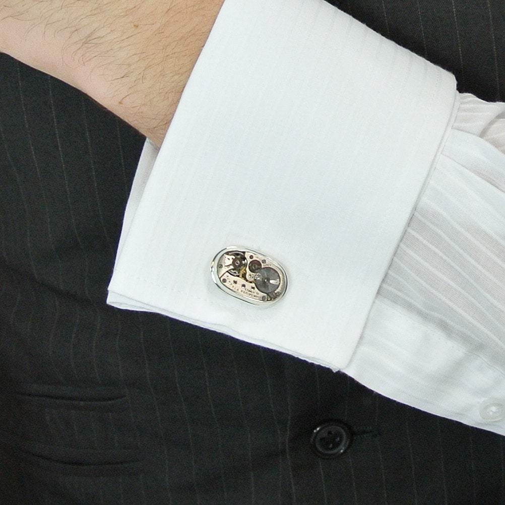 Hepburn and Hughes Elgin Watch Movement - Cufflinks Sterling Silver