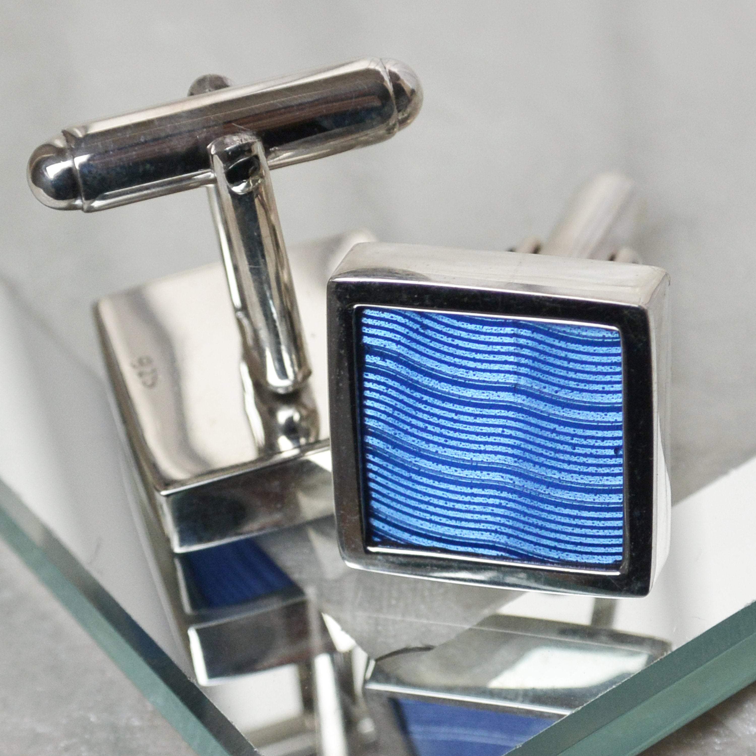 Hepburn and Hughes Engine Turned Antique Sterling Silver Cufflinks
