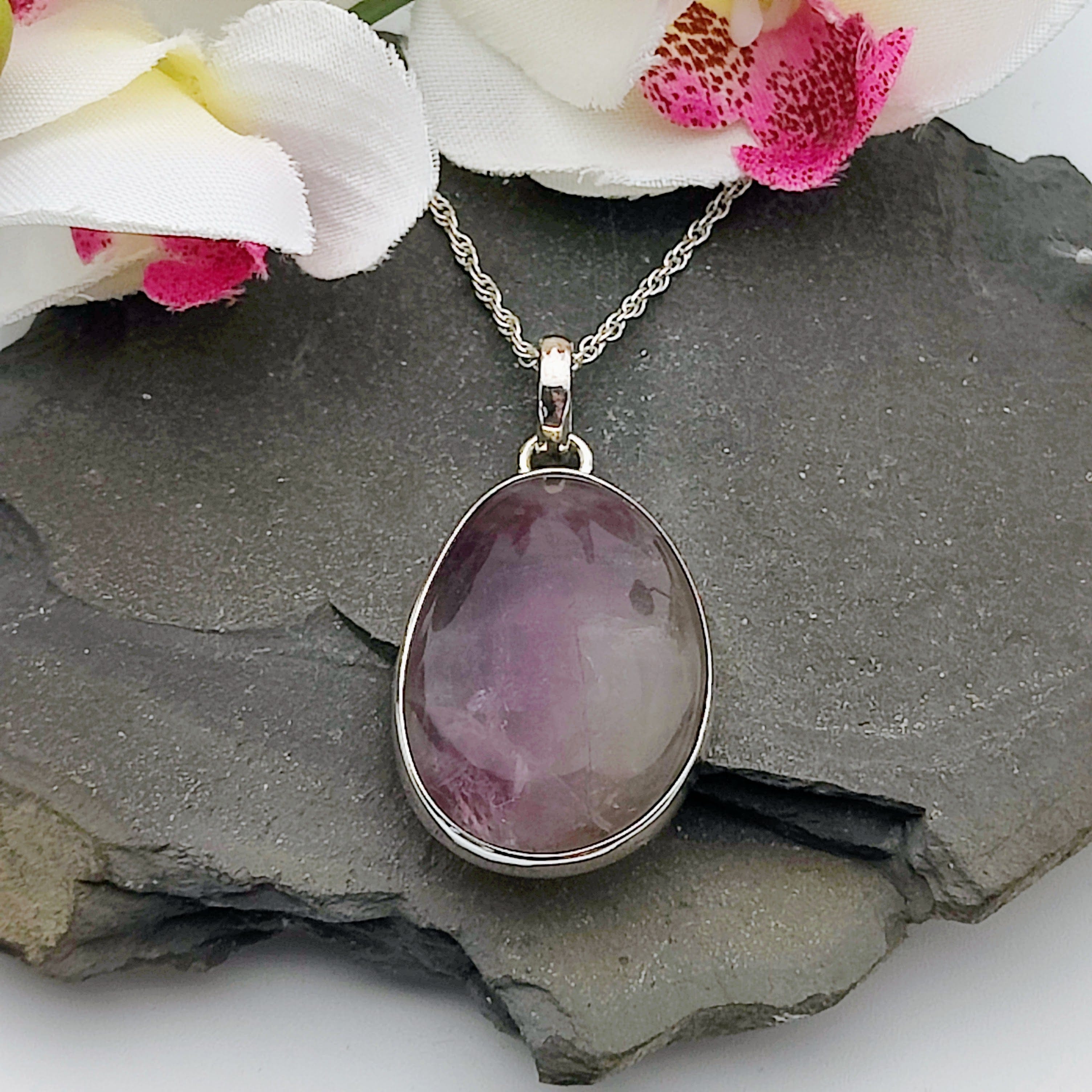 Hepburn and Hughes Fluorite Pendant | Oval | Sterling Silver