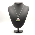 Hepburn and Hughes Hand Painted Sea Glass Pendant | Fuchsia | Sterling Silver