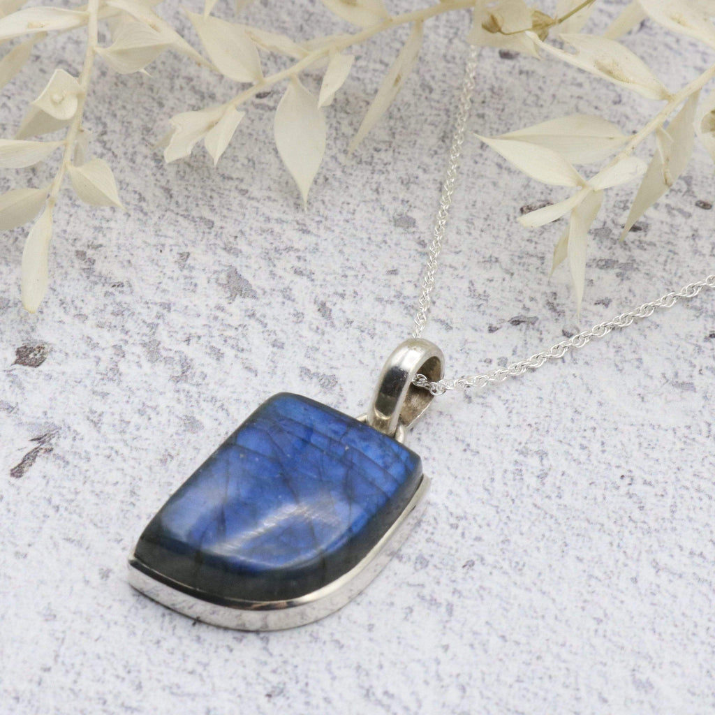 Hepburn and Hughes Labradorite Pendant, Abstract in Sterling Silver