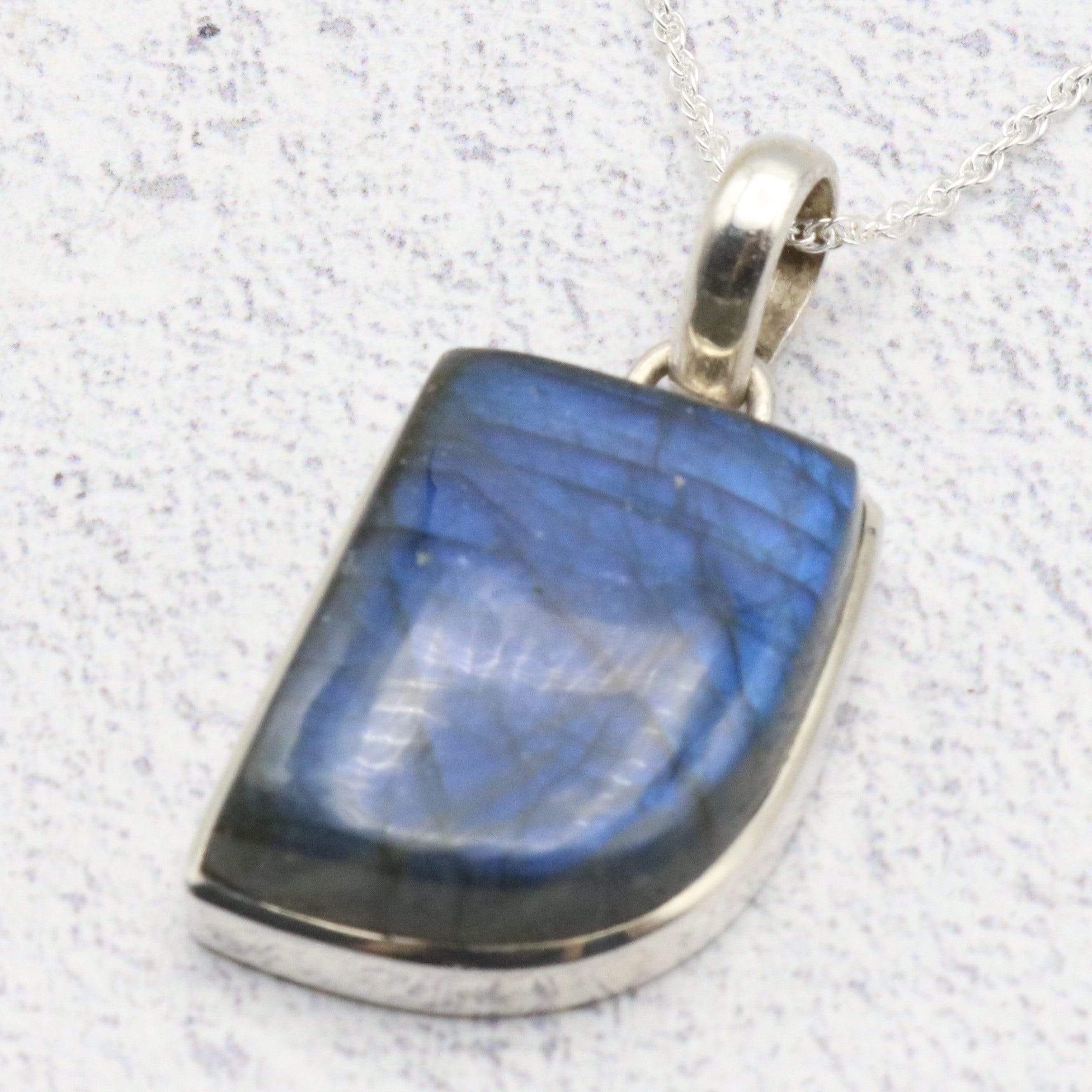 Hepburn and Hughes Labradorite Pendant, Abstract in Sterling Silver