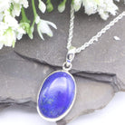 Hepburn and Hughes Lapis Lazuli Pendant, Small oval in Sterling Silver