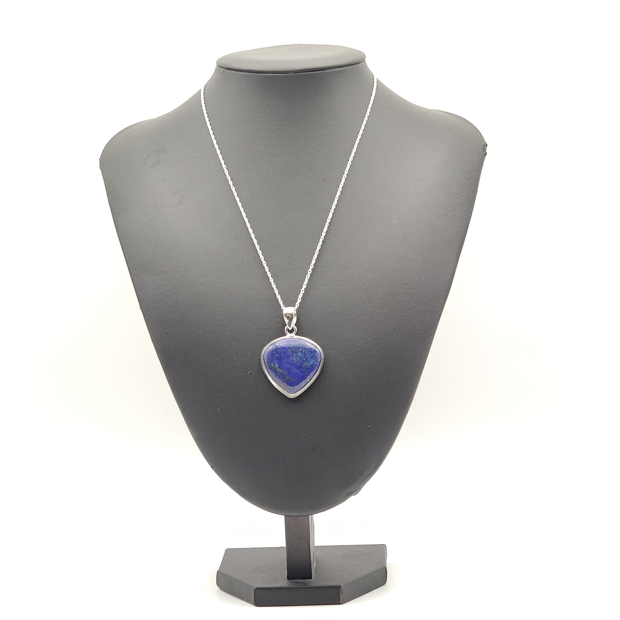 Hepburn and Hughes Lapis Lazuli Pendant | Wide Teardrop | September Birthstone | Sterling Silver