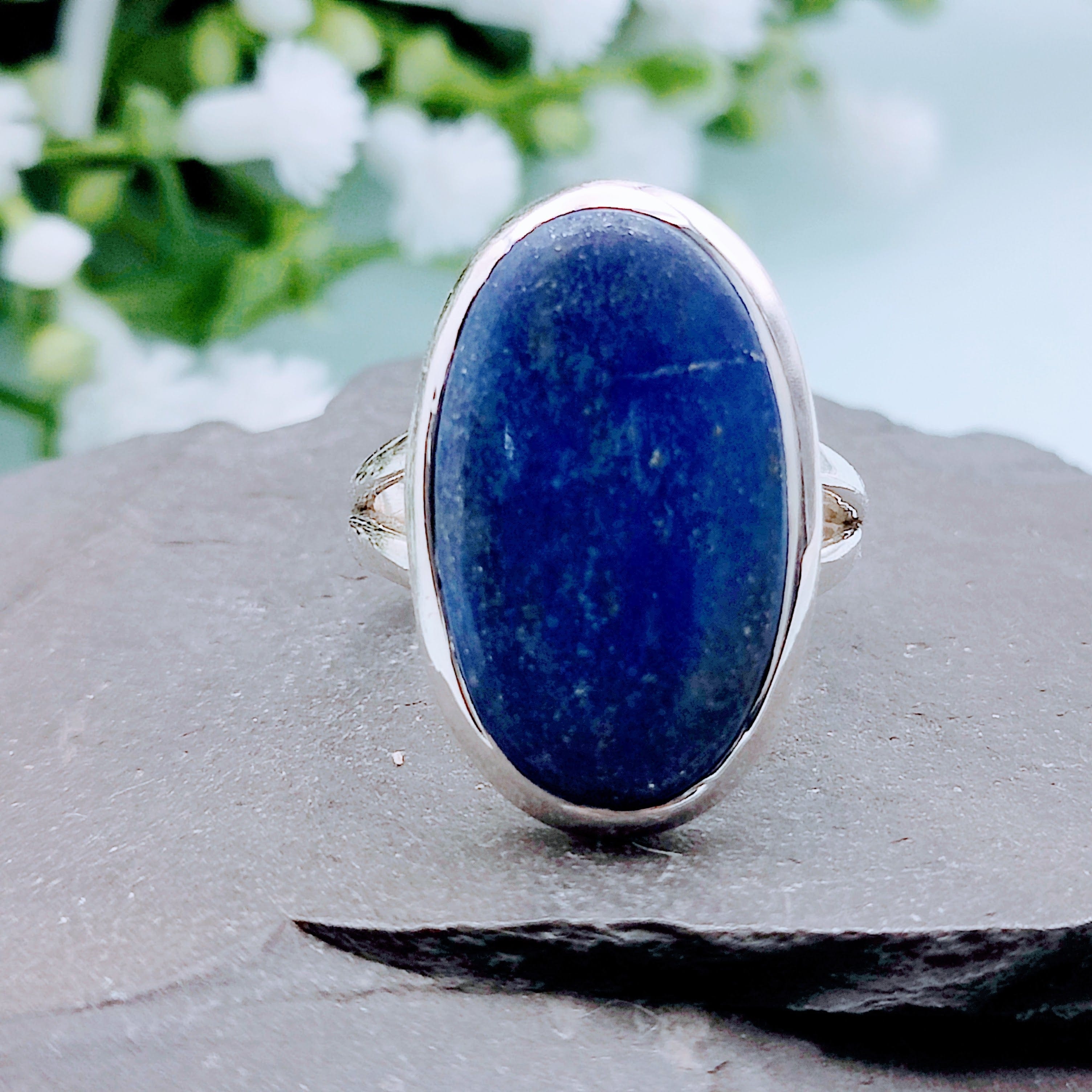 Hepburn and Hughes Lapis Lazuli Ring | Oval | Blue Gemstone | Sterling Silver