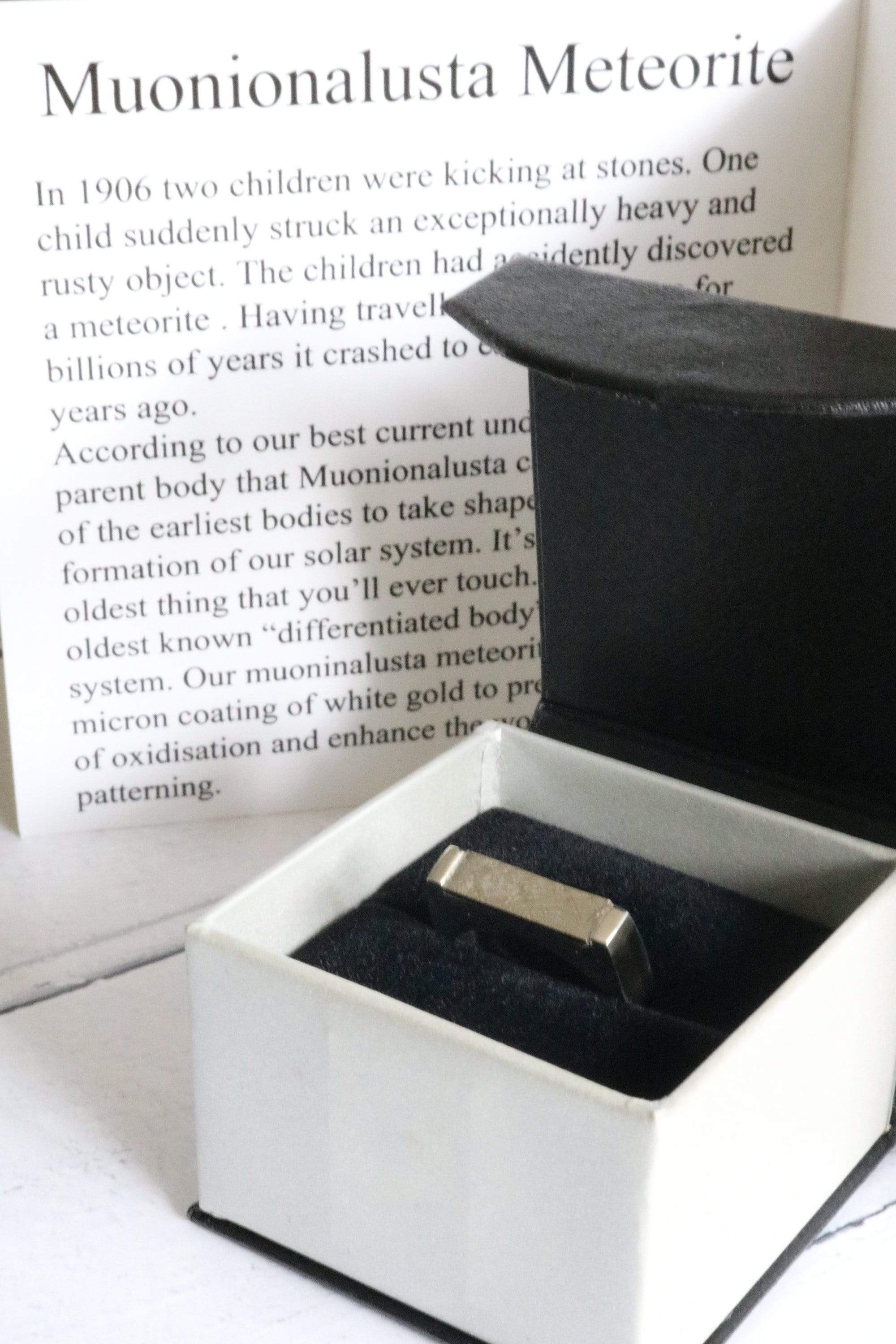 Hepburn and Hughes Meteorite Ring for ladies and men, in Sterling Silver