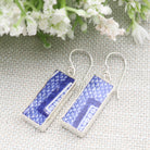 Hepburn and Hughes Minton Pottery Rectangular Earrings in Sterling Silver