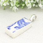 Hepburn and Hughes Minton Pottery Rectangular Pendant in Sterling Silver