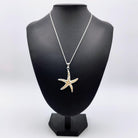 Hepburn and Hughes Mother of Pearl Large Starfish Pendant | White Mosaic | Sterling Silver
