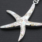 Hepburn and Hughes Mother of Pearl Large Starfish Pendant | White Mosaic | Sterling Silver