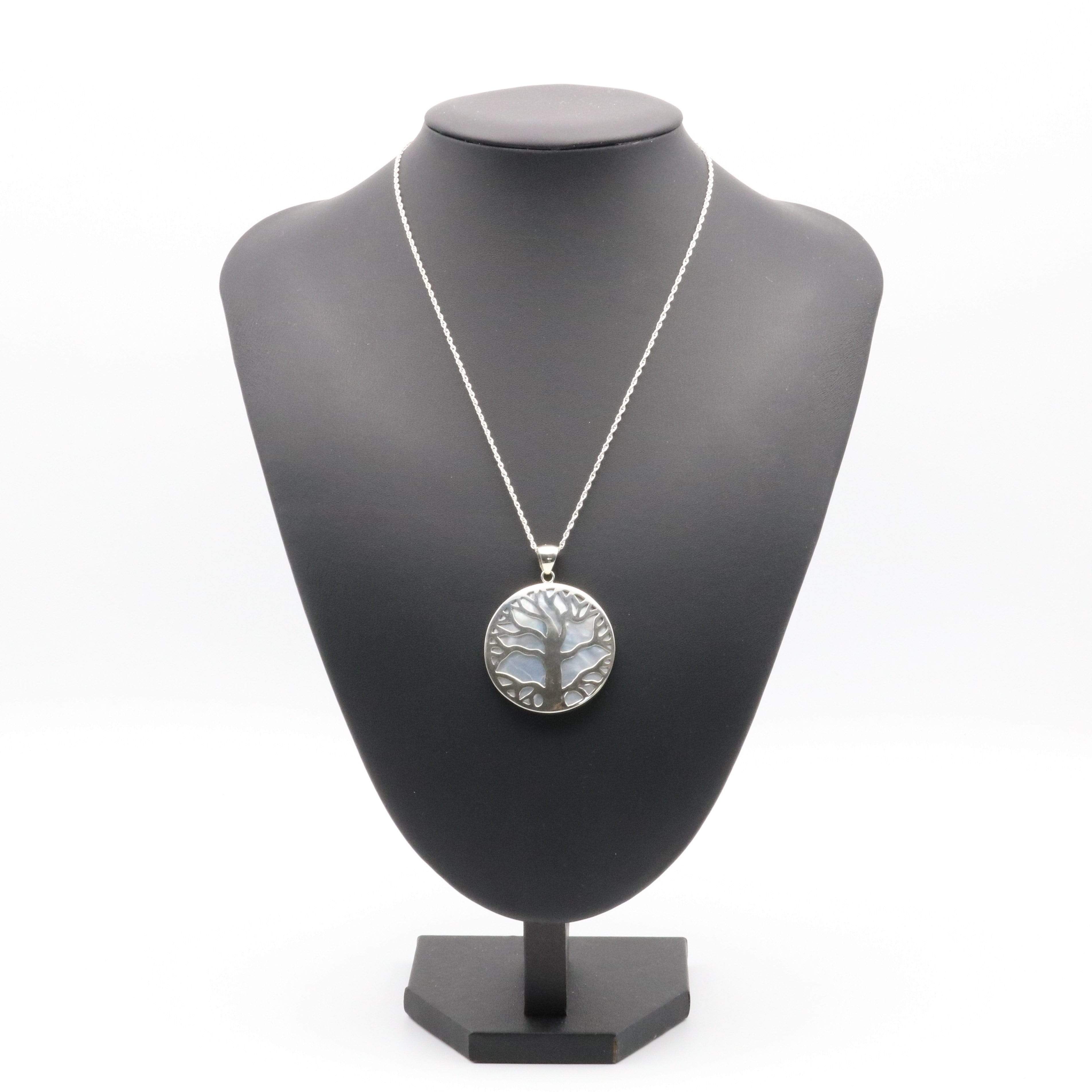 Hepburn and Hughes Mother of Pearl Pendant, with Tree of Life in Sterling Silver