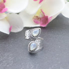 Hepburn and Hughes Mother of Pearl Ring | Adjustable band | Double teardrop | Sterling Silver