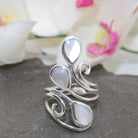 Hepburn and Hughes Mother of Pearl Ring | Adjustable band | Triple teardrop | Sterling Silver