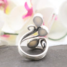 Hepburn and Hughes Mother of Pearl Ring | Adjustable band | Triple teardrop | Sterling Silver