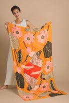 Hepburn & Hughes Powder Scarf | Crane Design Print | Yellow