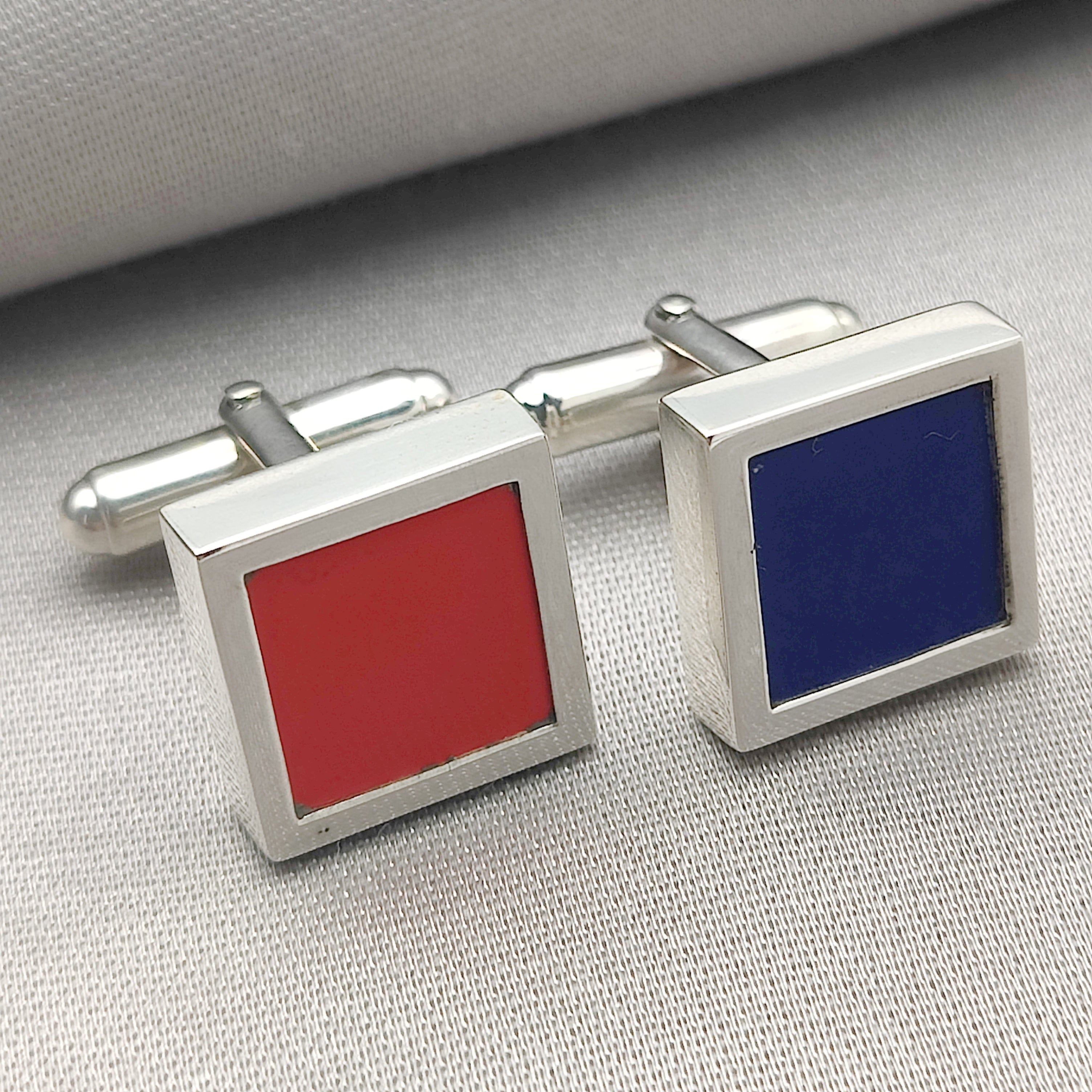 Hepburn and Hughes Red Arrows Cufflinks | Mixed Colours | Aviation Cuff Links Gift | Sterling Silver