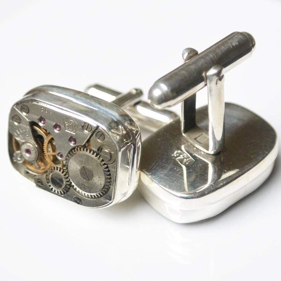 Hepburn and Hughes Russian Watch Movement Cufflinks in Sterling Silver
