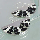 Hepburn and Hughes Seashell Earrings, Black Semi Circle Troca in Sterling Silver