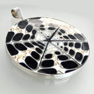 Hepburn and Hughes Seashell Pendant,  Black Large Circle Troca in Sterling Silver