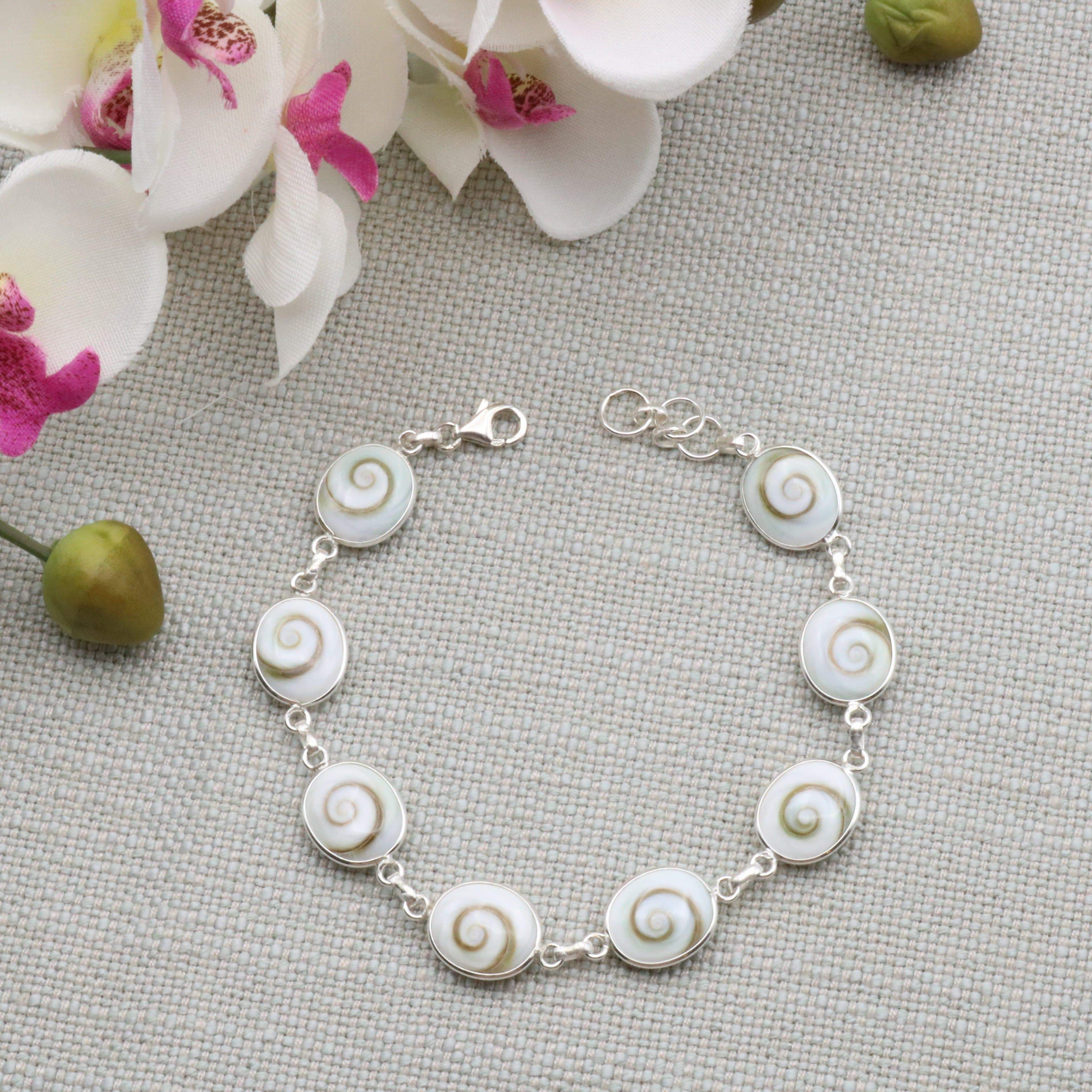 Hepburn and Hughes Shiva Eye Bracelet | 9 Circles | Sterling Silver