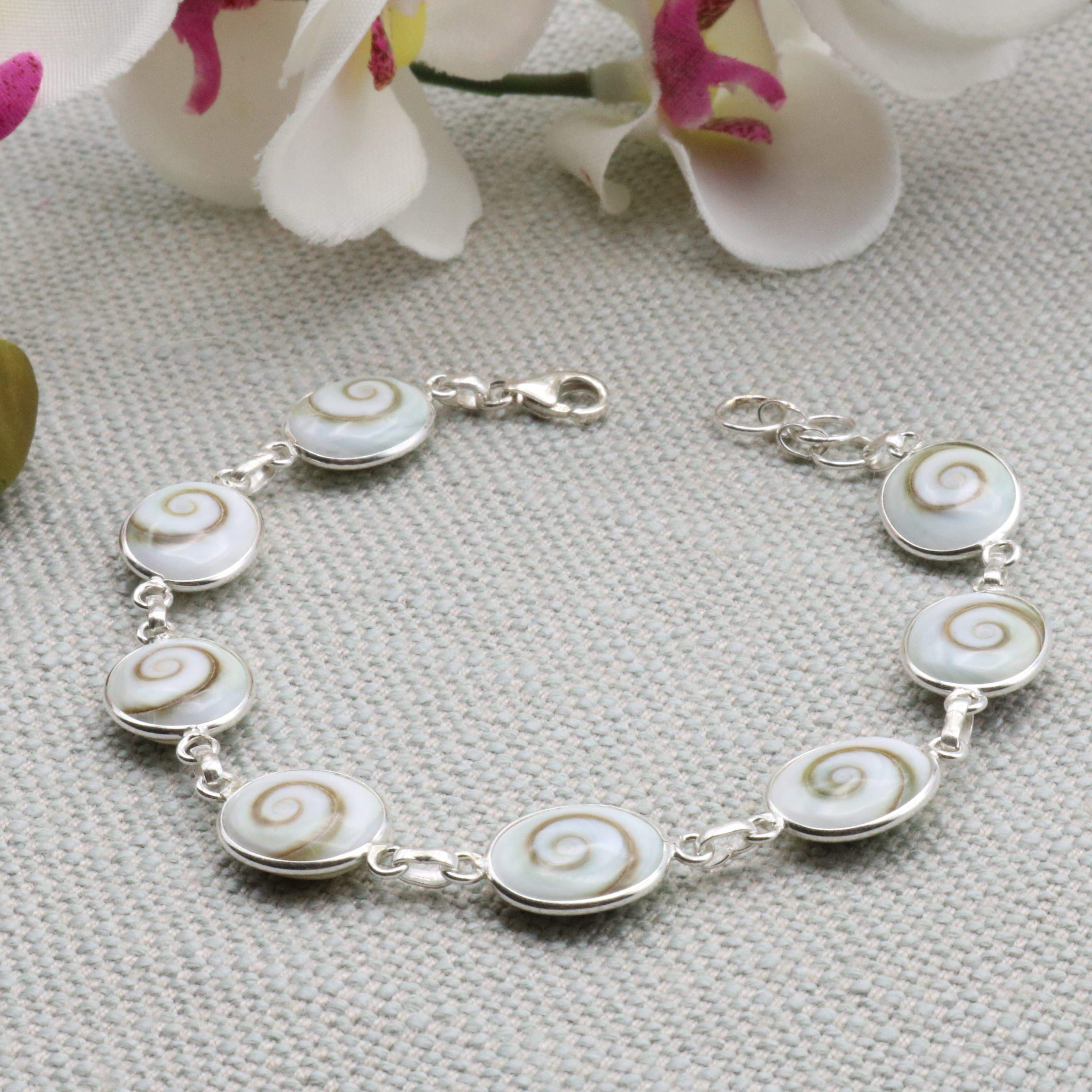 Hepburn and Hughes Shiva Eye Bracelet | 9 Circles | Sterling Silver