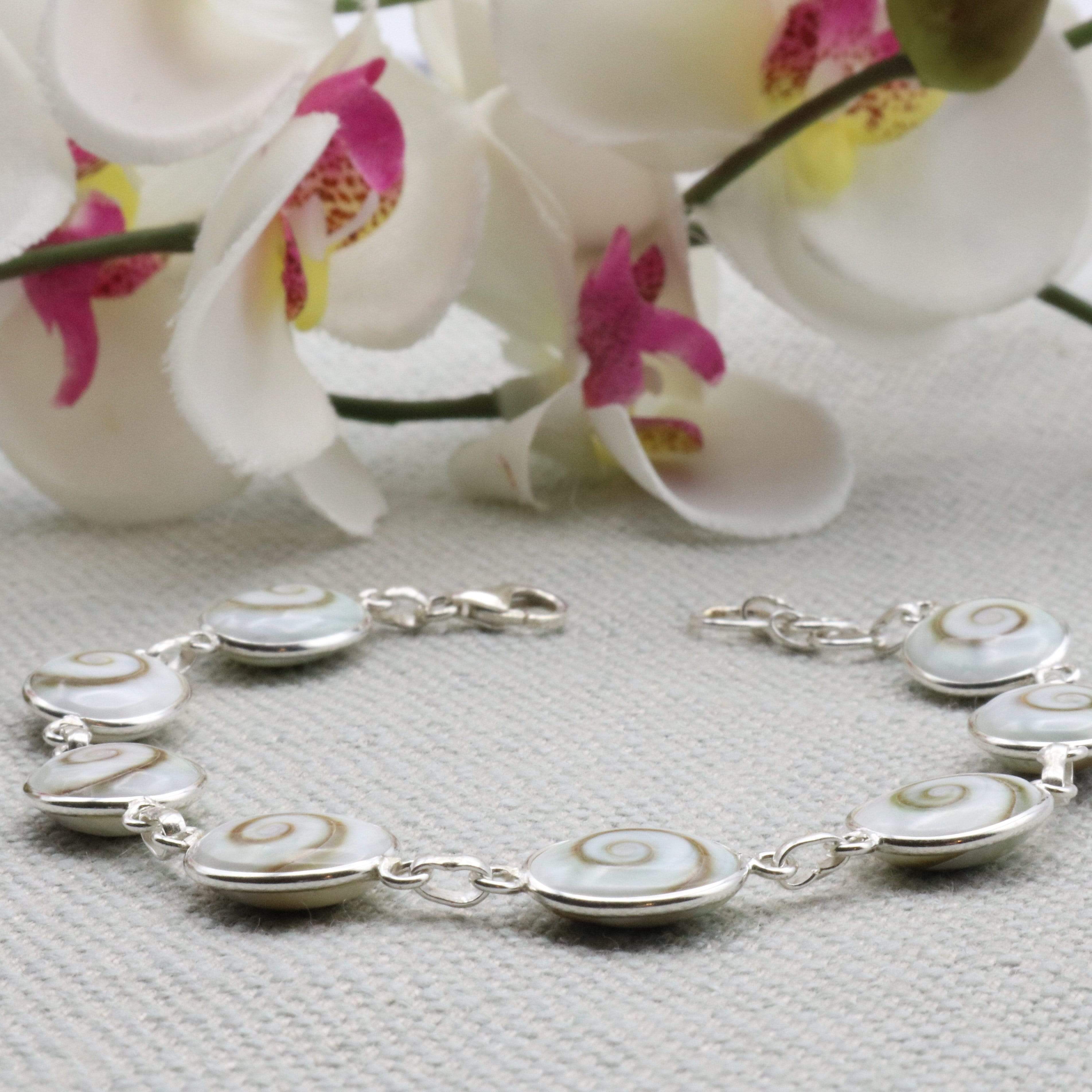 Hepburn and Hughes Shiva Eye Bracelet | 9 Circles | Sterling Silver