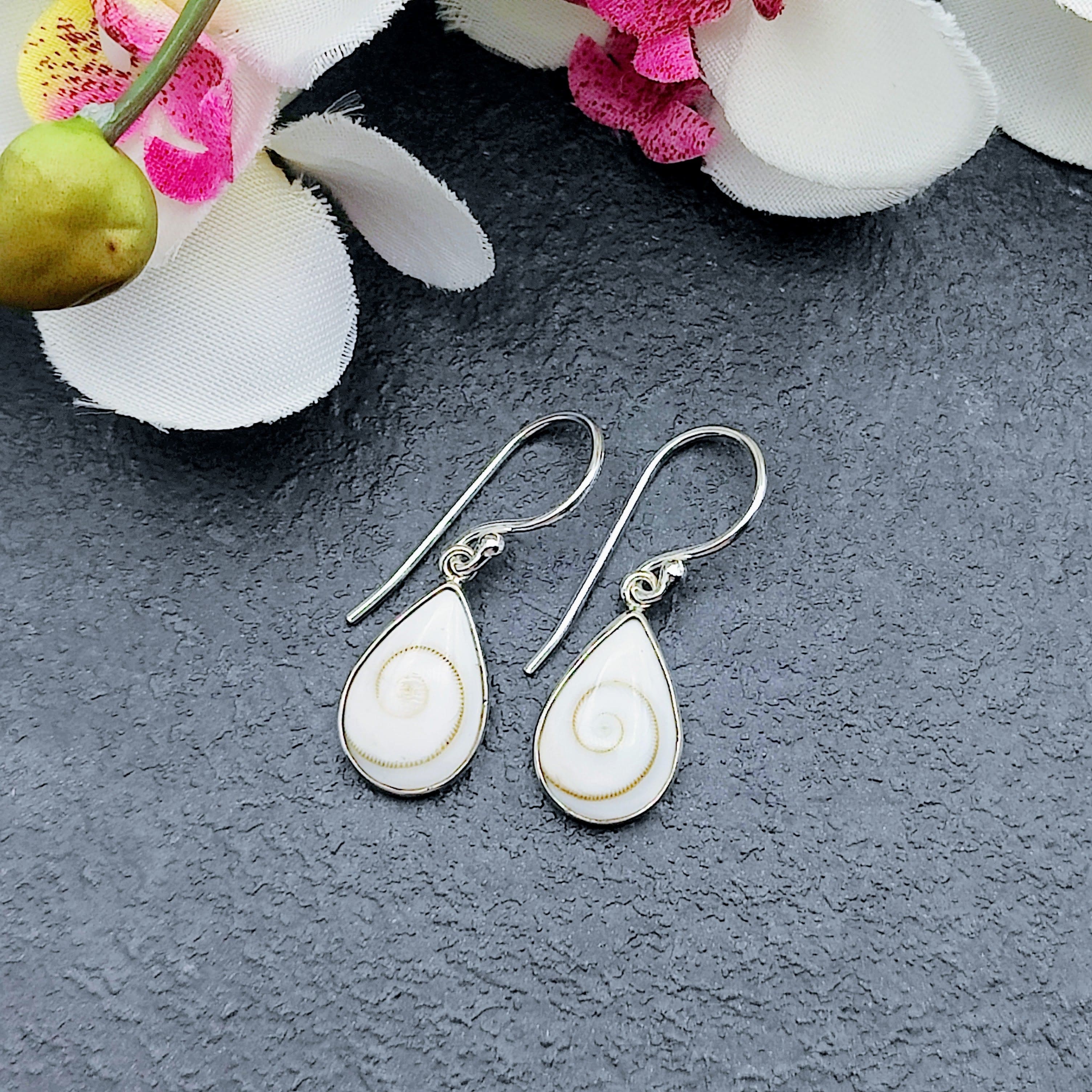 Hepburn and Hughes Shiva eye earrings | Teardrop | sterling silver