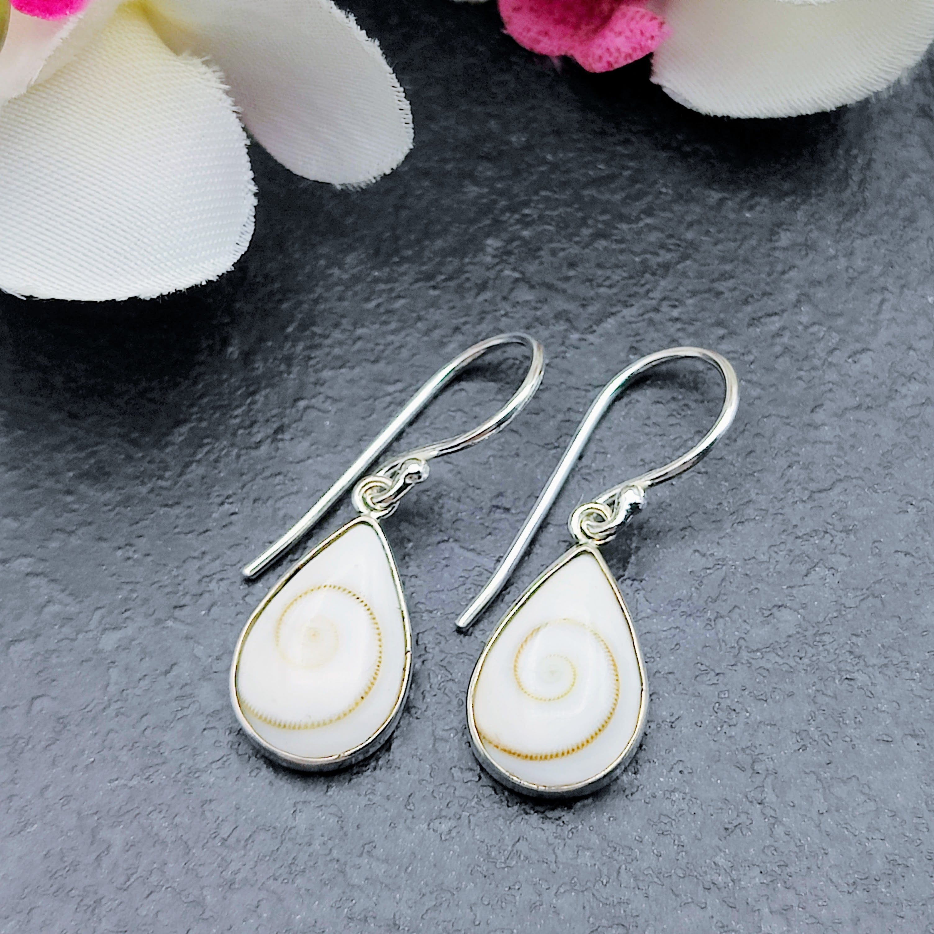 Hepburn and Hughes Shiva eye earrings | Teardrop | sterling silver