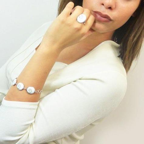 Hepburn and Hughes Shiva Eye Ring | Natural Oval Stones | Sterling Silver