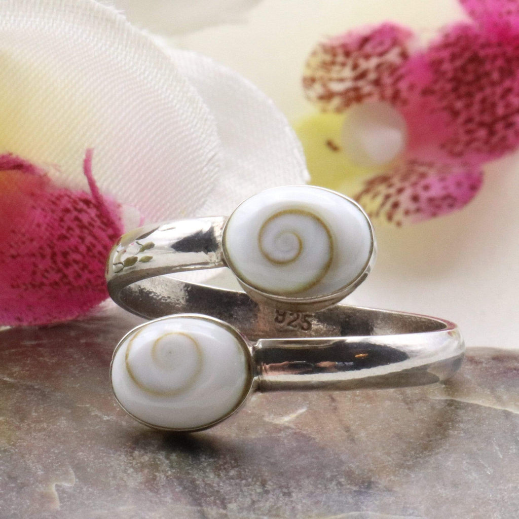 Hepburn and Hughes Shiva Eye Ring | Two Small Ovals | Sterling Silver