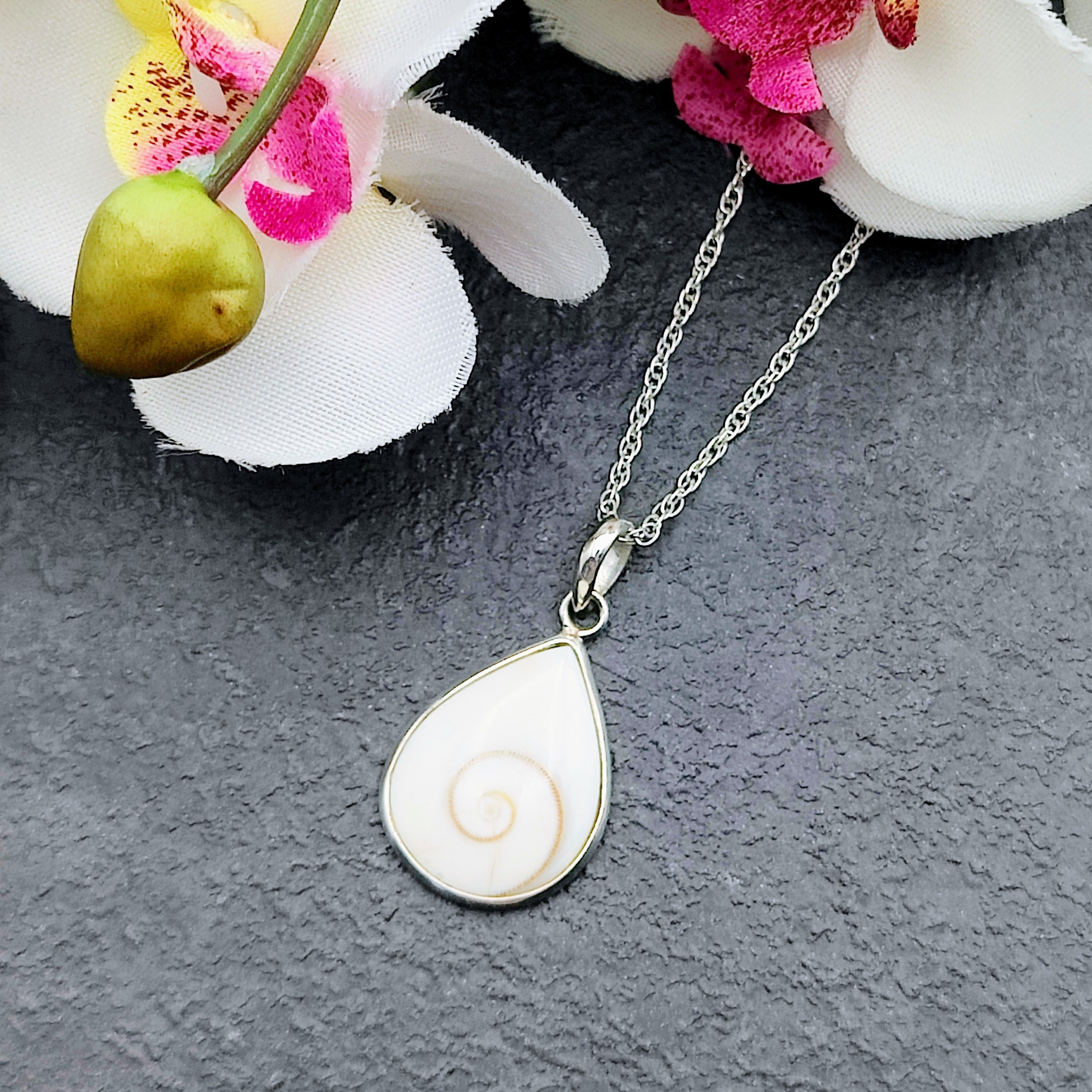 Hepburn and Hughes Shiva Eye | Teardrop Pendant | Sterling Silver