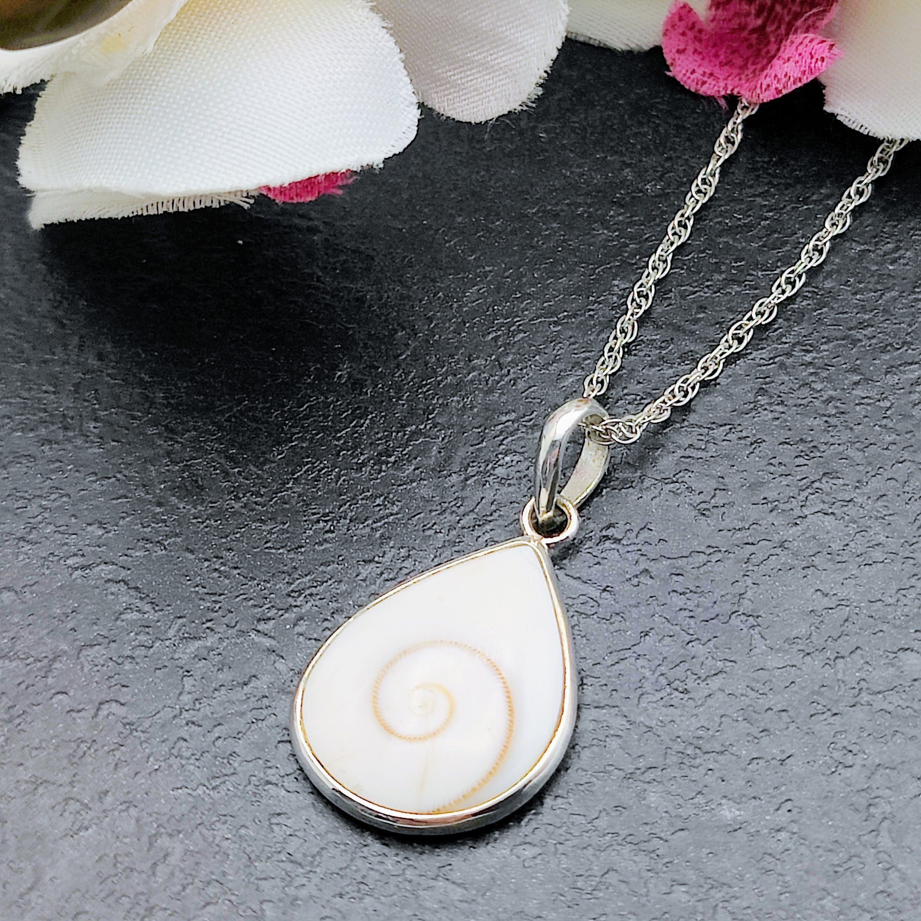 Hepburn and Hughes Shiva Eye | Teardrop Pendant | Sterling Silver