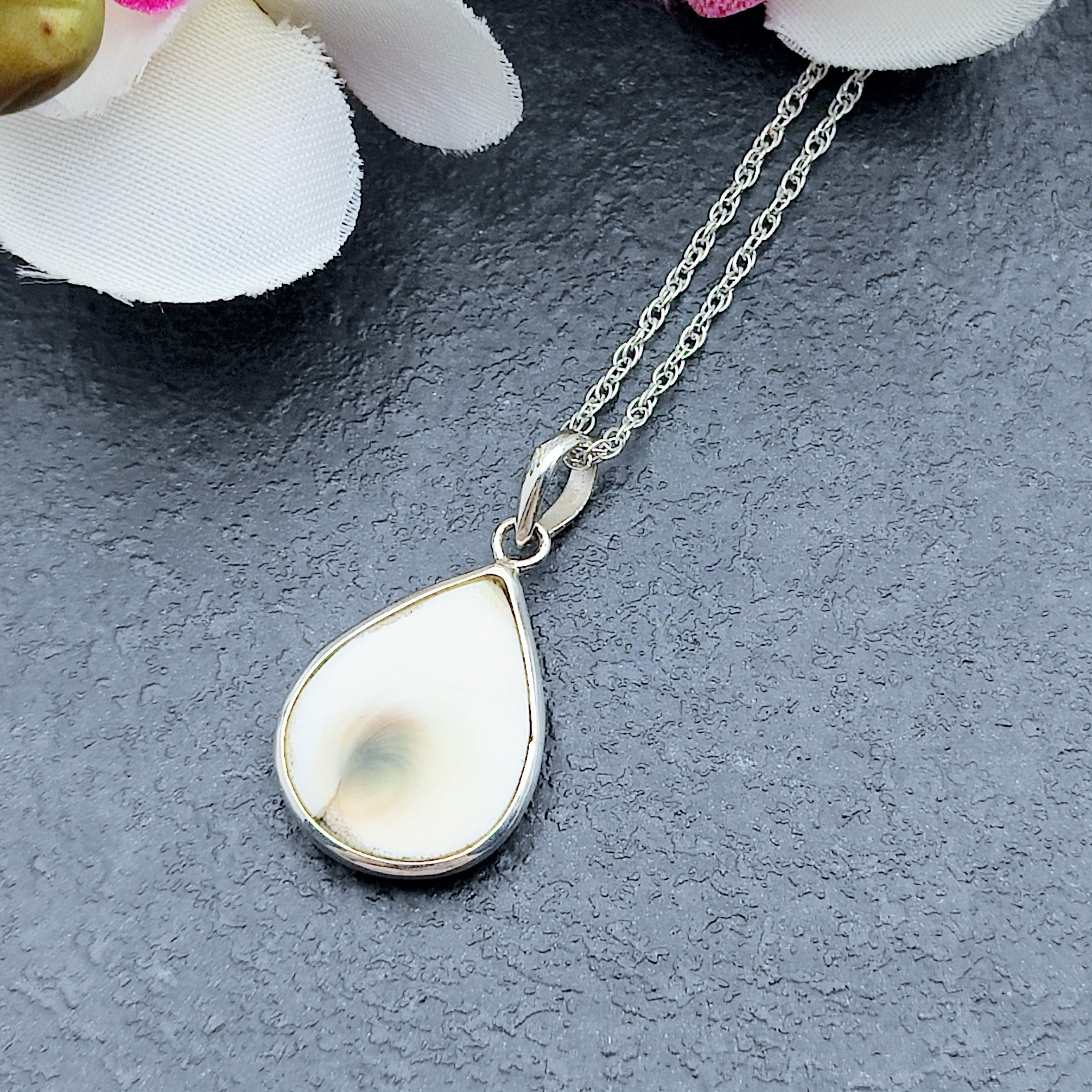 Hepburn and Hughes Shiva Eye | Teardrop Pendant | Sterling Silver