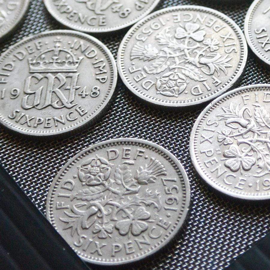 Hepburn and Hughes Sixpence Coin Cufflinks in Sterling Silver