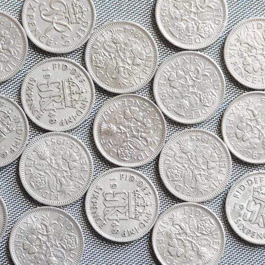 Hepburn and Hughes Sixpence Coin Cufflinks in Sterling Silver