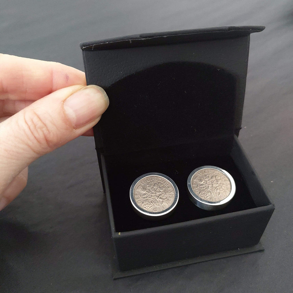Hepburn and Hughes Sixpence Coin Cufflinks | Sterling Silver
