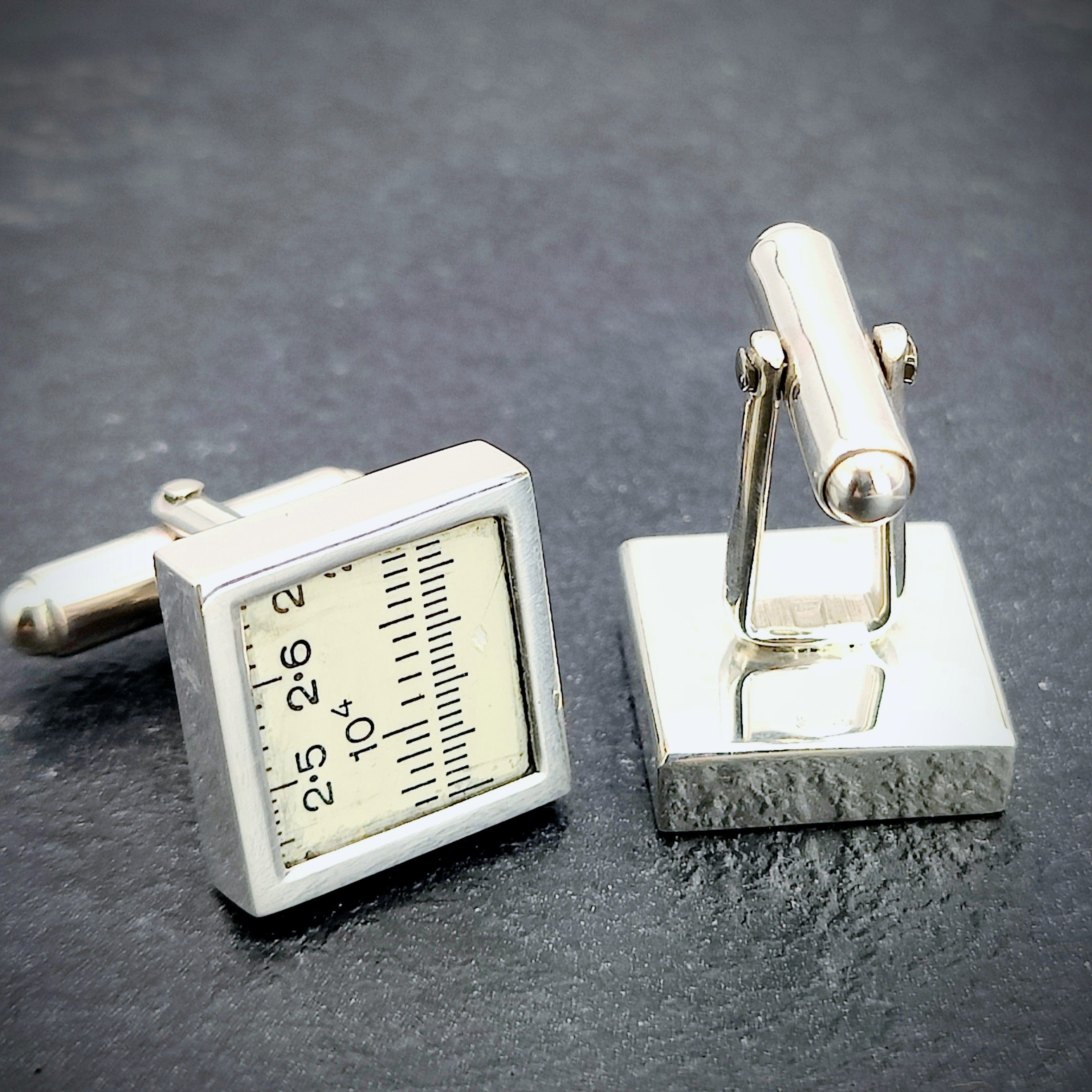 Hepburn and Hughes Slide Rule Cufflinks | Maths gift | Sterling Silver