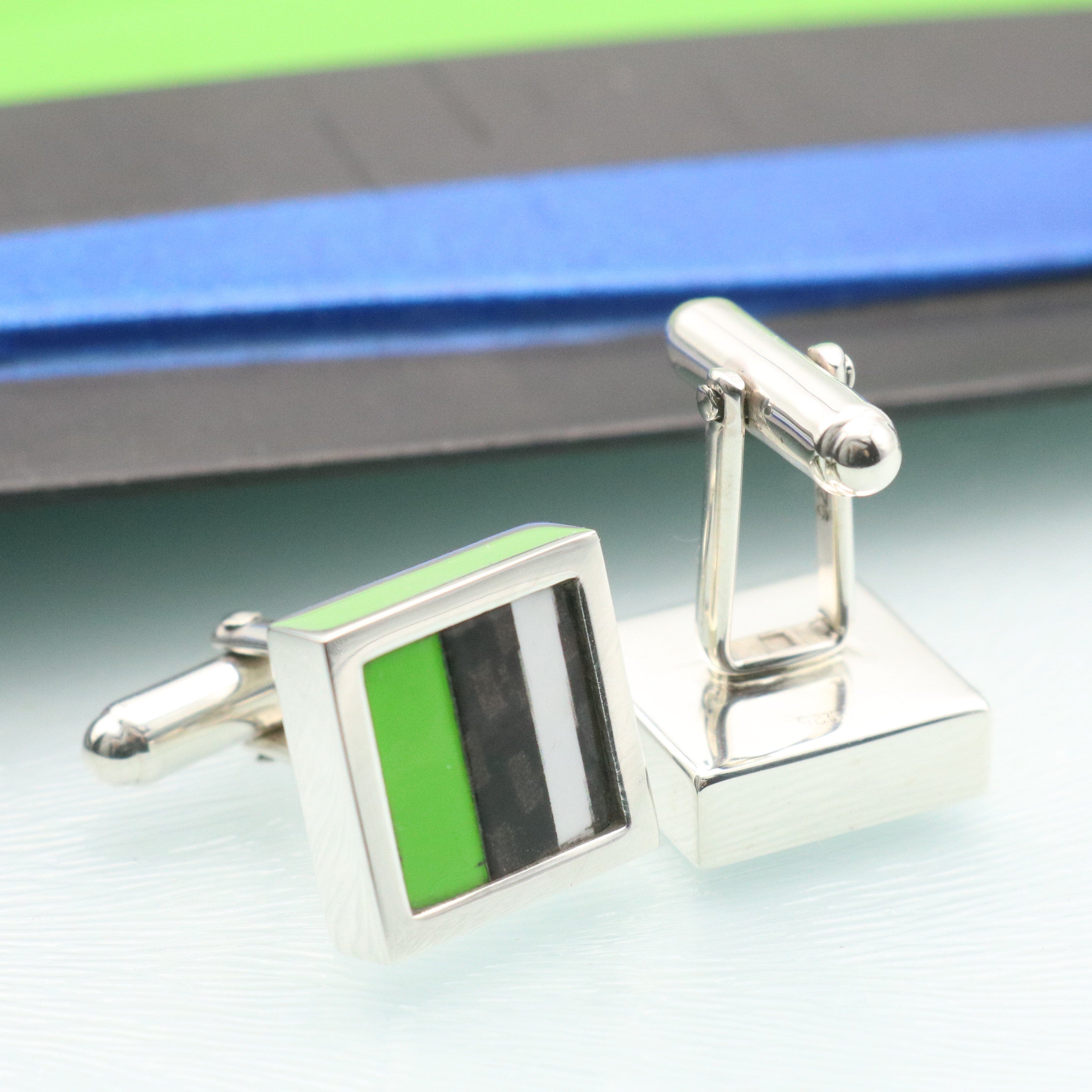 Hepburn and Hughes Superbike Cufflinks | Original Parts from World Championship Bike  | Sterling Silver