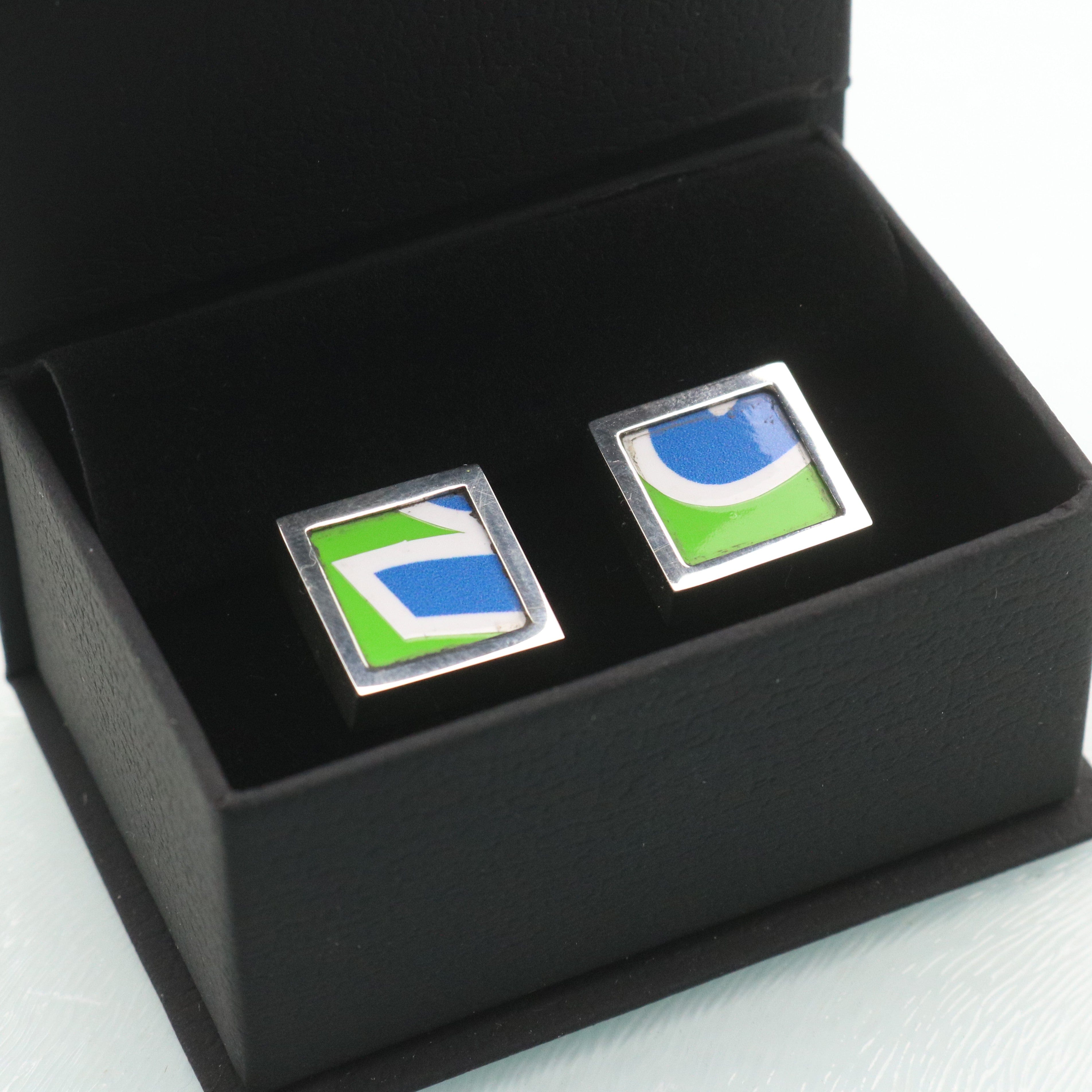 Hepburn and Hughes Superbike Cufflinks | Original Parts from World Championship Bike  | Sterling Silver