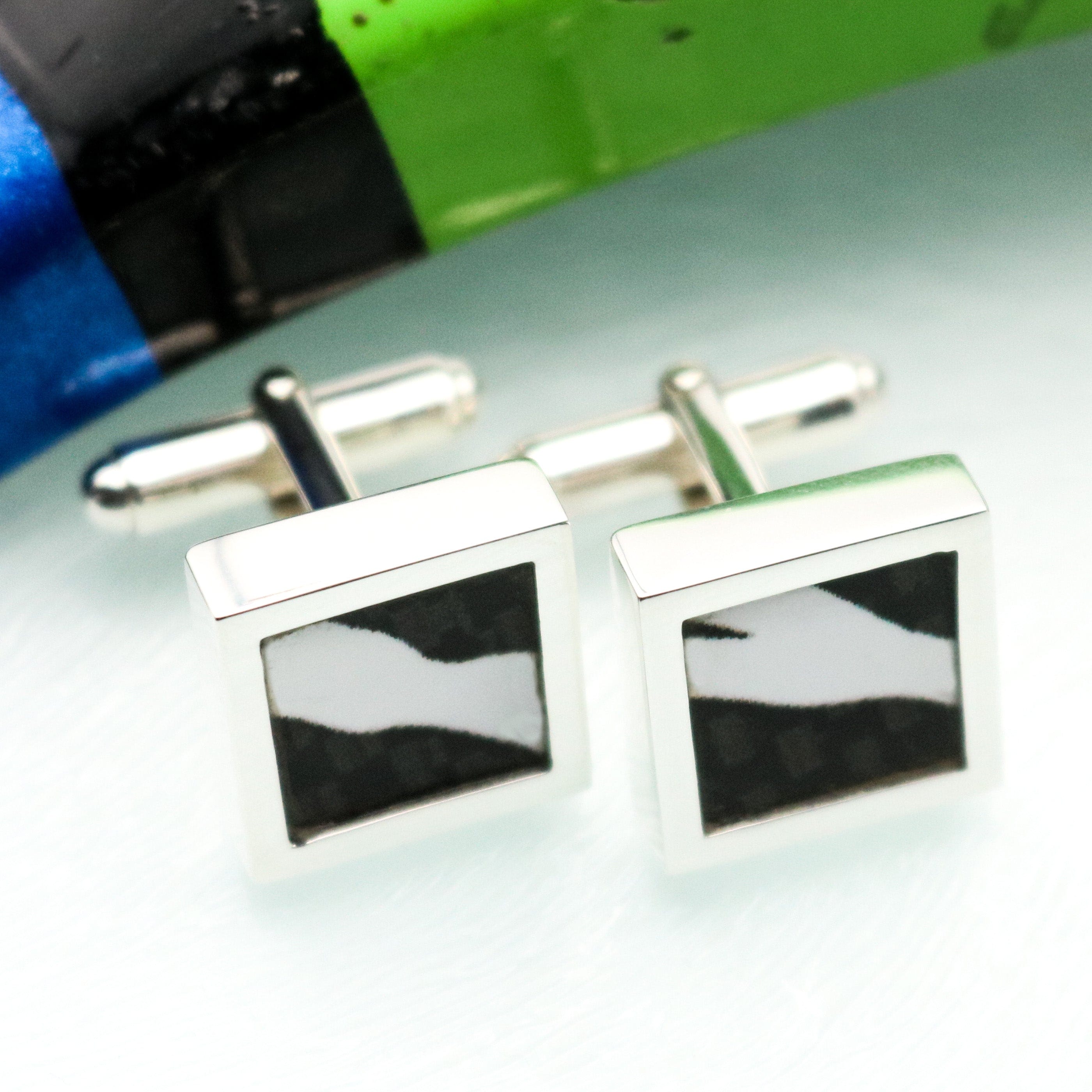 Hepburn and Hughes Superbike Cufflinks | Original Parts from World Championship Bike  | Sterling Silver