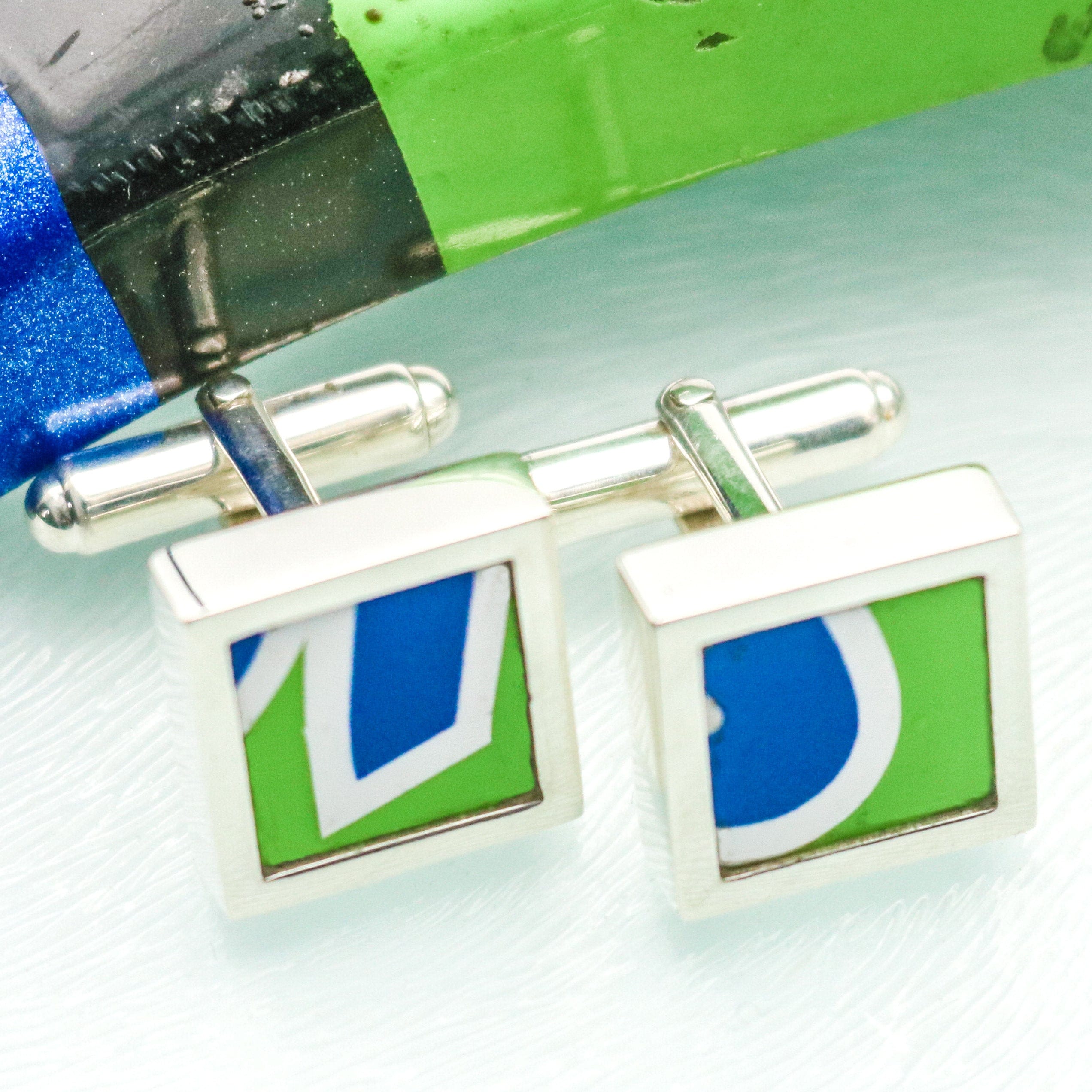 Hepburn and Hughes Superbike Cufflinks | Original Parts from World Championship Bike  | Sterling Silver