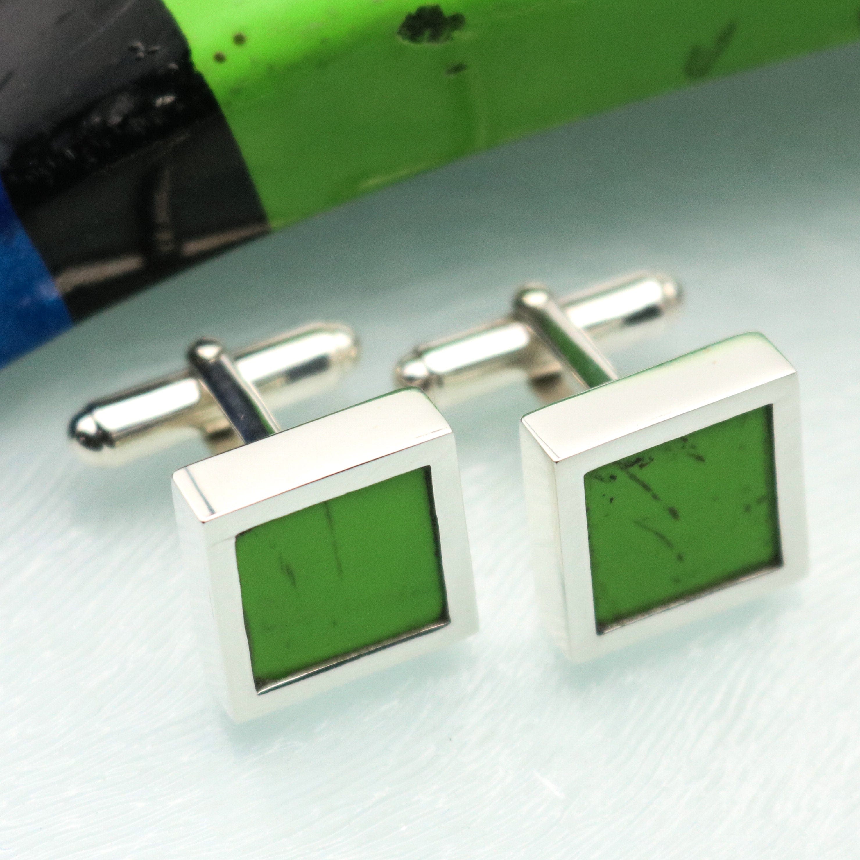 Hepburn and Hughes Superbike Cufflinks | Original Parts from World Championship Bike  | Sterling Silver