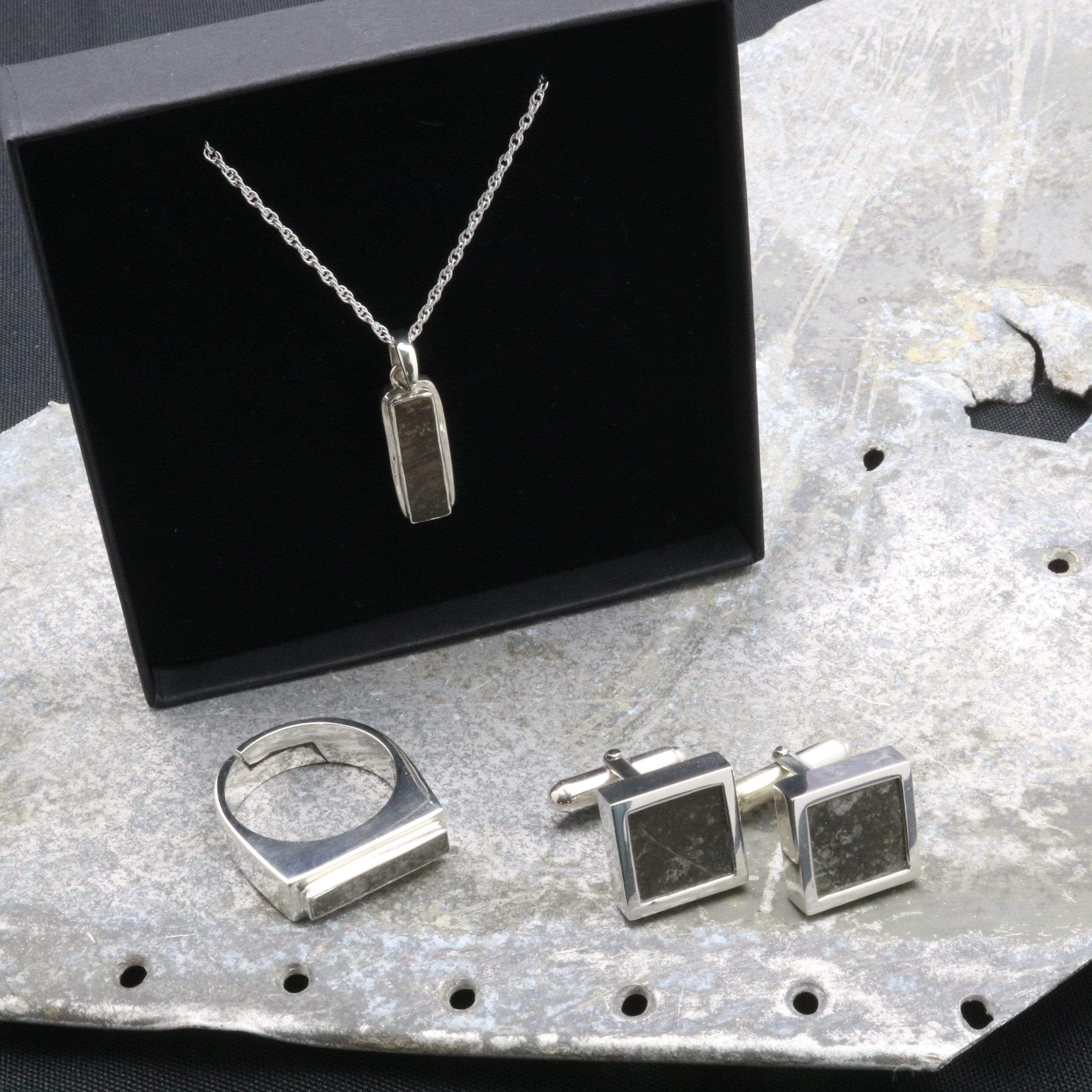 Hepburn and Hughes The Spitfire Collection - Cufflinks, Ring and Pendant made with reclaimed Spitfire fuselage