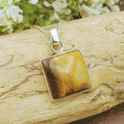 Hepburn and Hughes Tigers Eye Pendant | Square | Sterling Silver